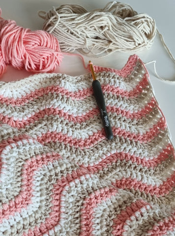 Peaches and Cream Crochet Baby Blanket Kit