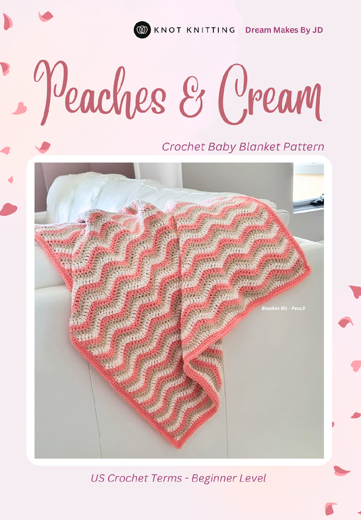 Peaches and Cream Crochet Baby Blanket Kit