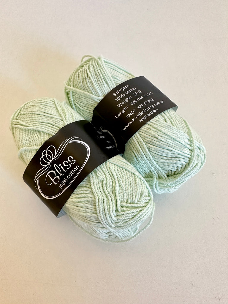 KK Bliss Cotton 8 ply Yarn - Soft Mint (26)