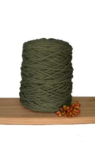 1kg Coloured 1ply Macrame Crochet Cotton String - 4mm - Khaki