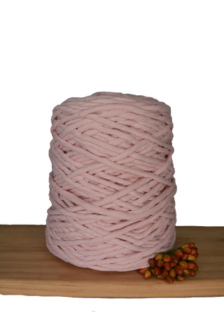 1kg Coloured 1ply Macrame Cotton String - 5mm - Softest Pink