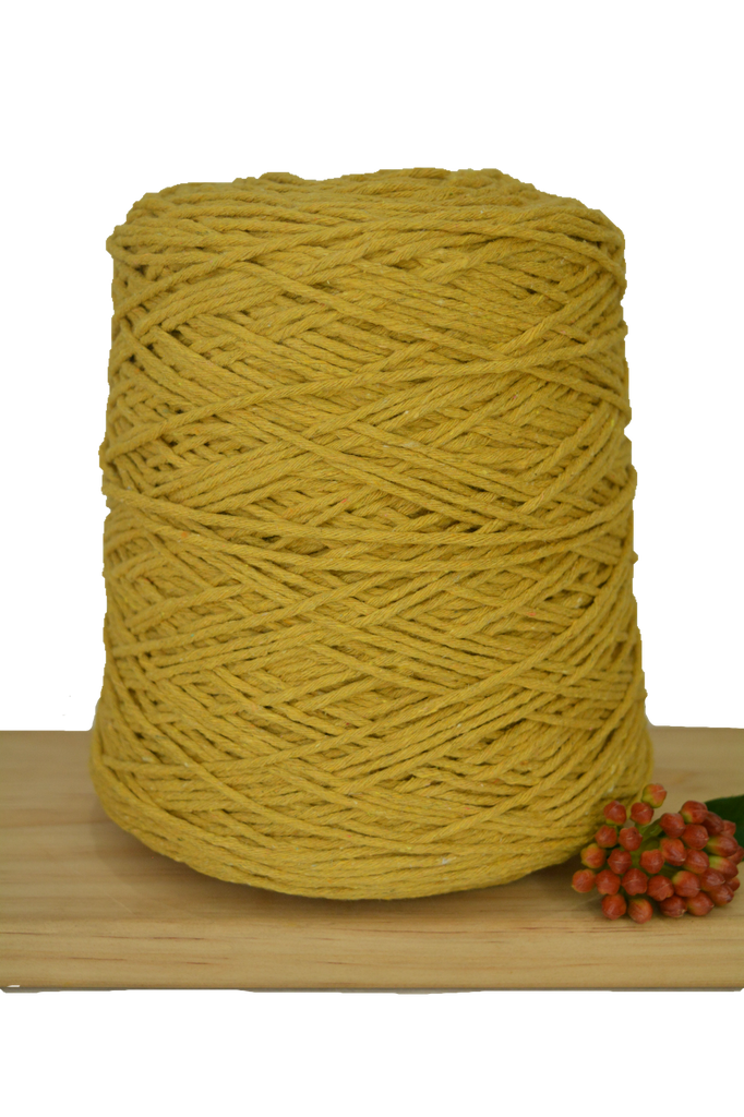 Coloured 1ply Cotton Warping Macrame Crochet String - 1.5mm - American Mustard