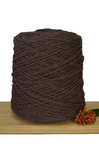 Coloured 1ply Cotton Warping Macrame Crochet String - 1.5mm - Chocolate