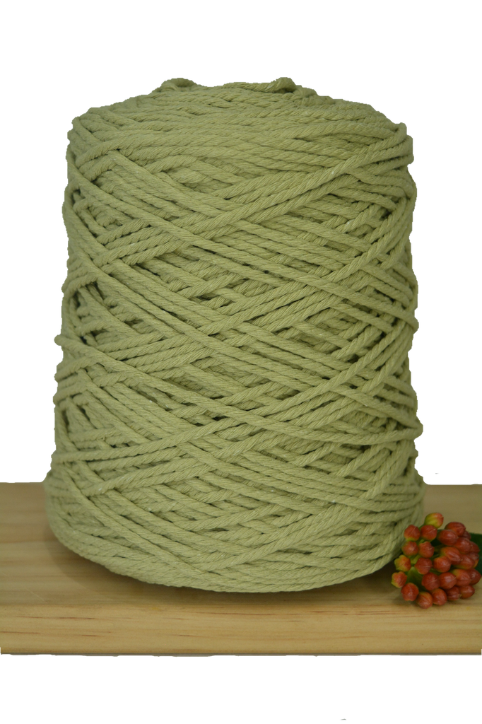 1kg Coloured 3 ply Recycled Macrame Cotton Rope - 4mm - Citrine
