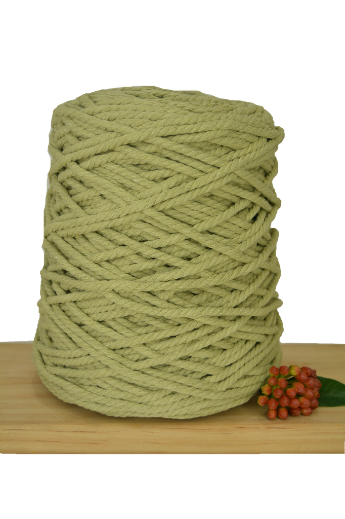 Coloured 3 ply Recycled Macrame Cotton Rope - 5mm - Citrine