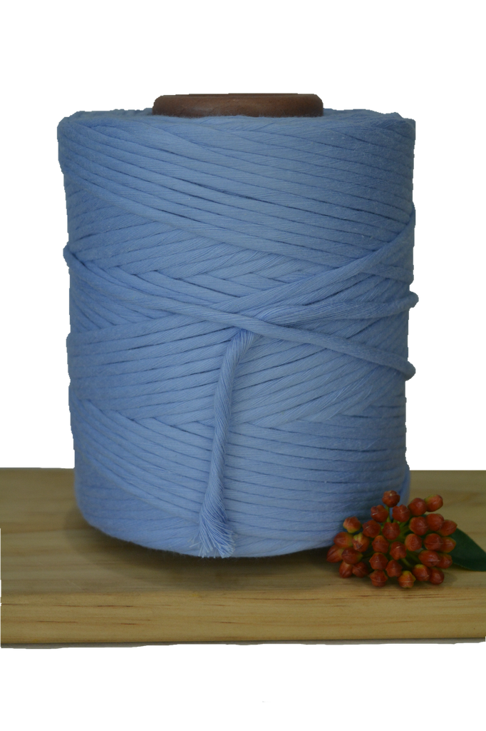 1kg 5mm 100% Pure Deluxe Macrame Cotton 1ply String - Brummera Blue