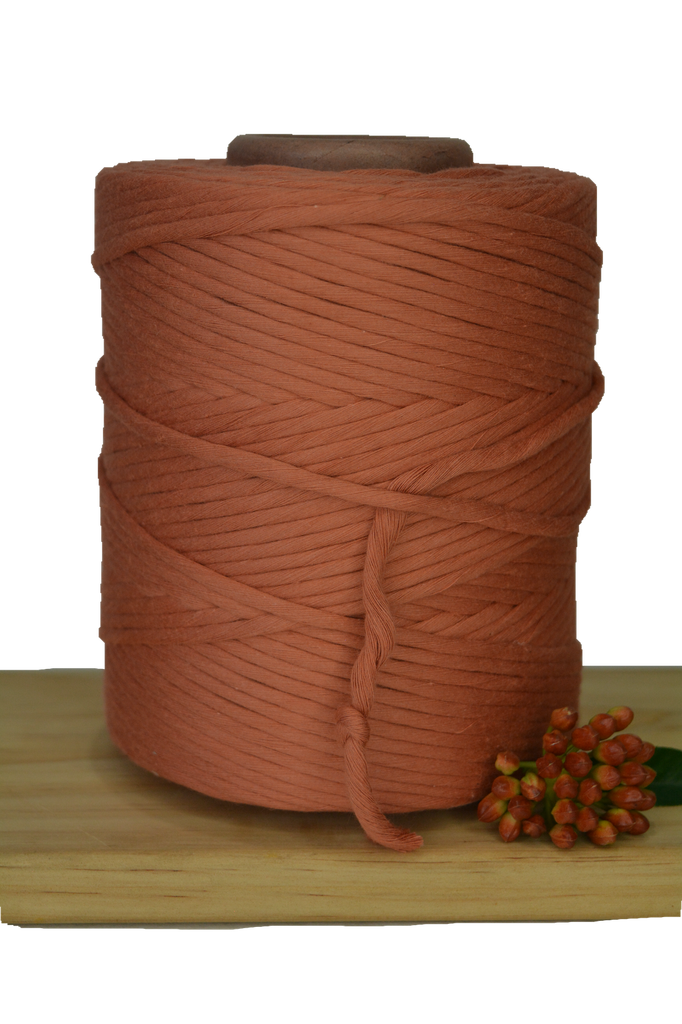 1kg 5mm 100% Pure Deluxe Macrame Cotton 1ply String - Orange Rust