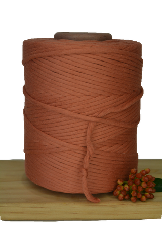 1kg 5mm 100% Pure Deluxe Macrame Cotton 1ply String - Orange Rust