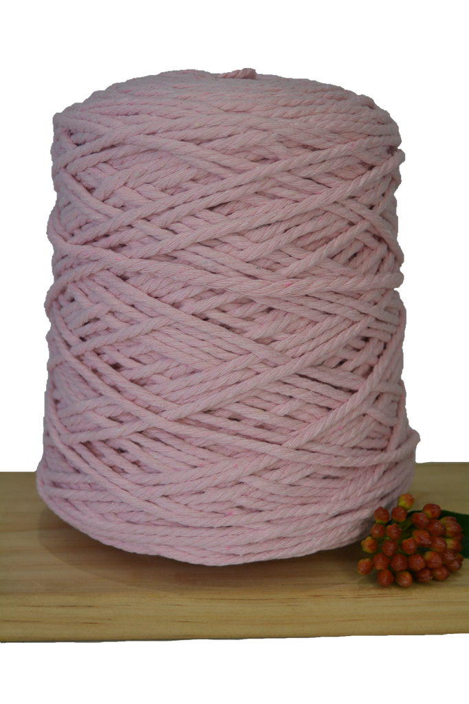 Coloured 3 ply Macrame Cotton Rope - 3mm - Dusty Pink