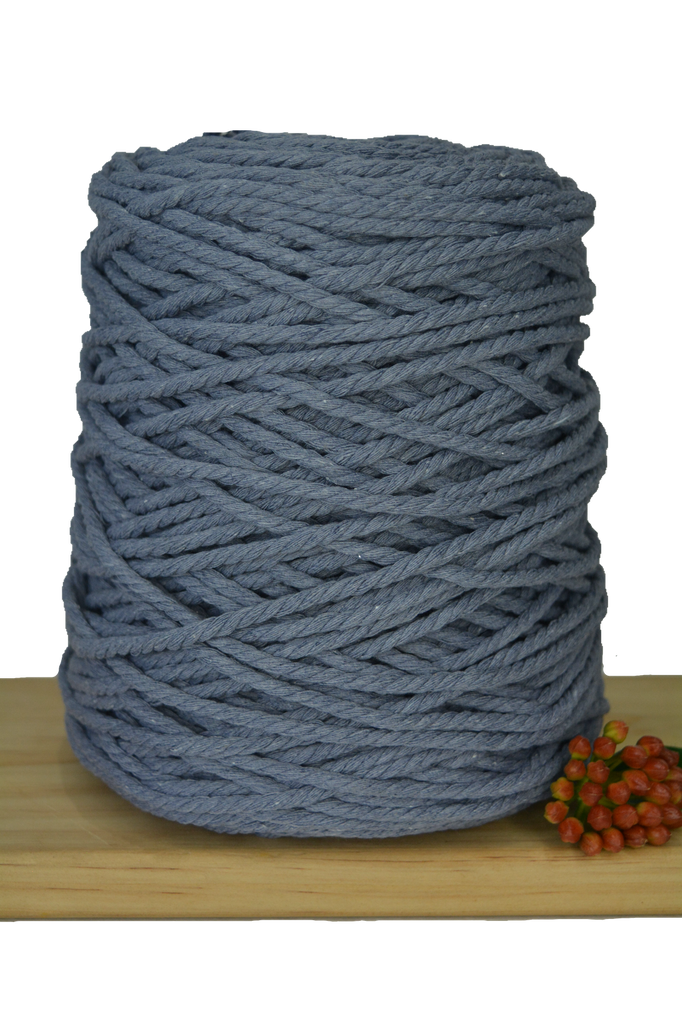 Coloured 3 ply Macrame Cotton Rope - 3mm - Graphite
