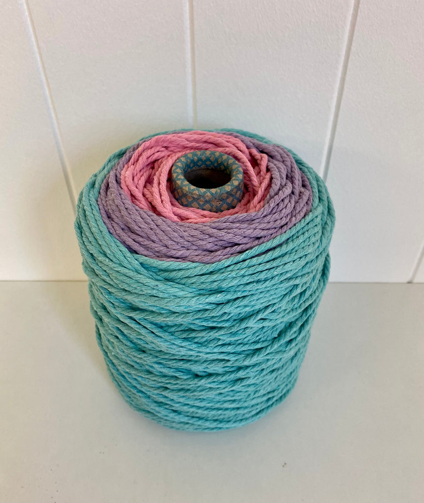Macrame Cakes - 3mm 3ply Recycled Premium Rope - Unicorn