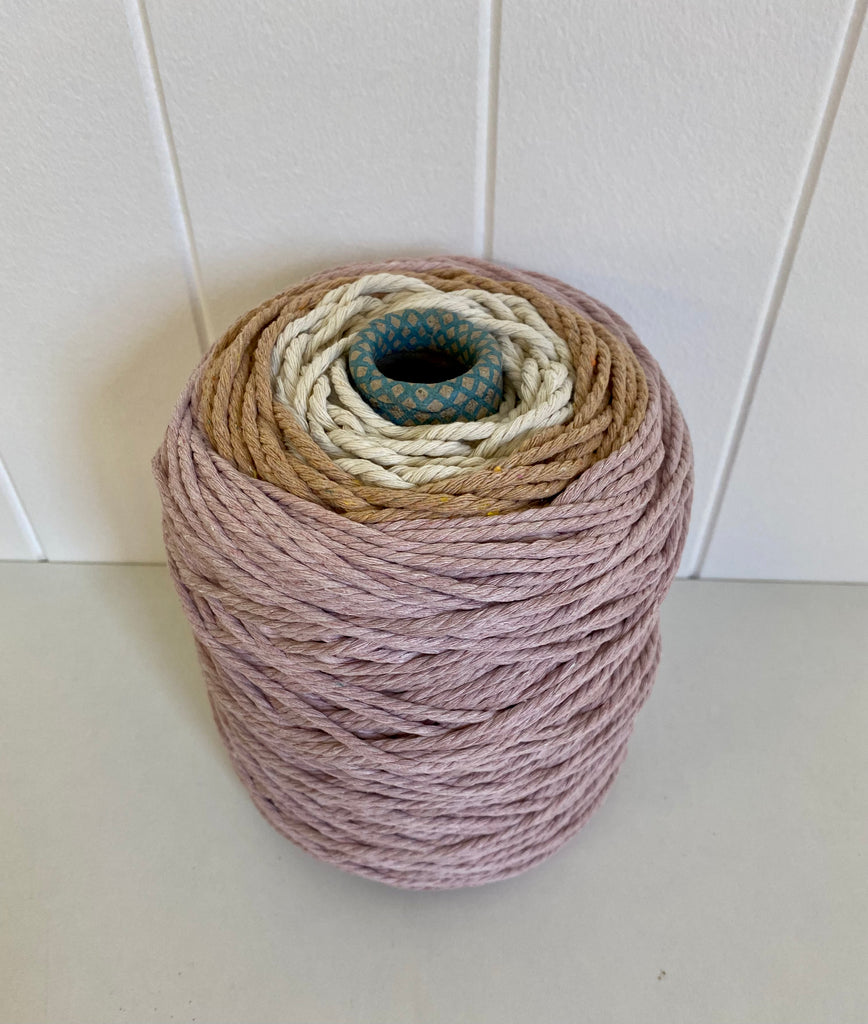 Macrame Cakes - 3mm 3ply Recycled Premium Rope - Vintage Tones