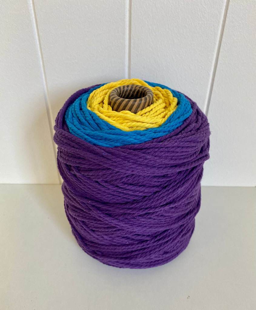 Macrame Cakes - 3mm 3ply Recycled Premium Rope - Rainbow