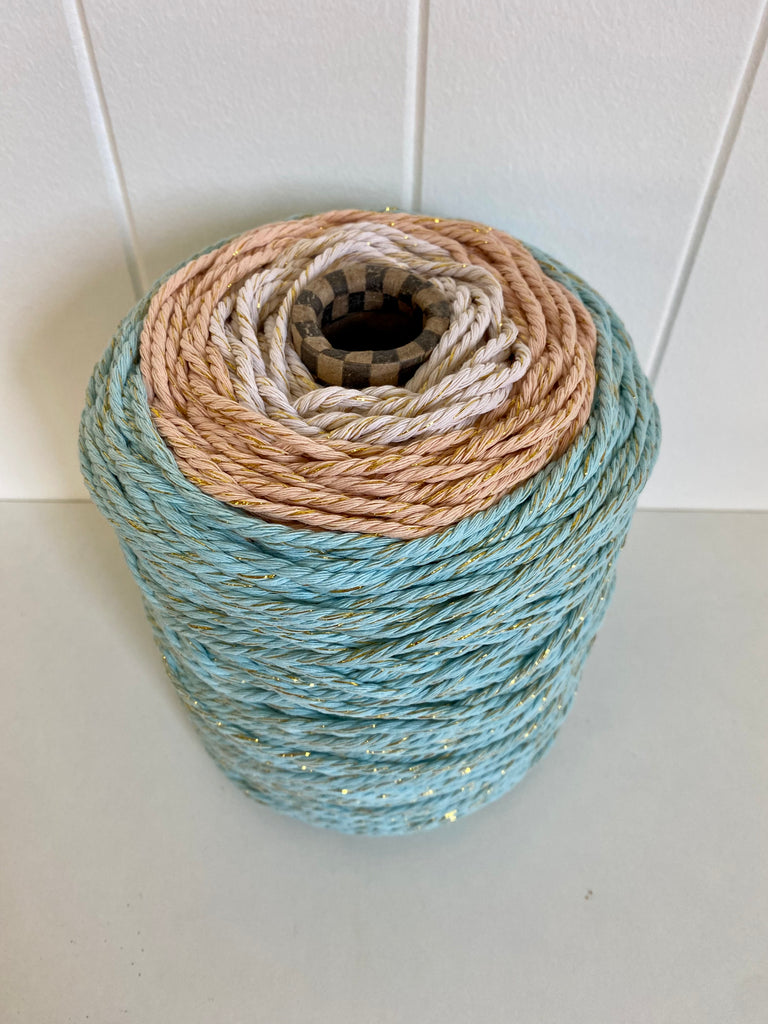 Macrame Cakes - 3mm 3ply Recycled Premium Rope - Metallics