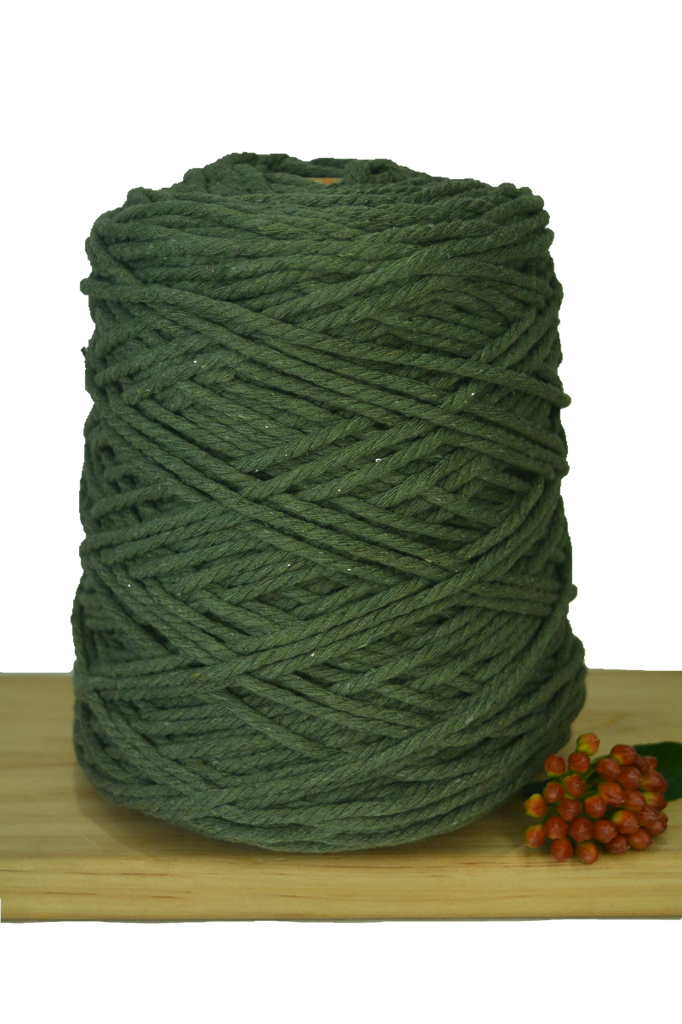 Coloured 3 ply Macrame Cotton Rope - 3mm - Khaki