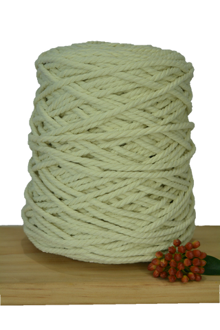 Coloured 3 ply Recycled Macrame Cotton Rope - 5mm - Lemonchello