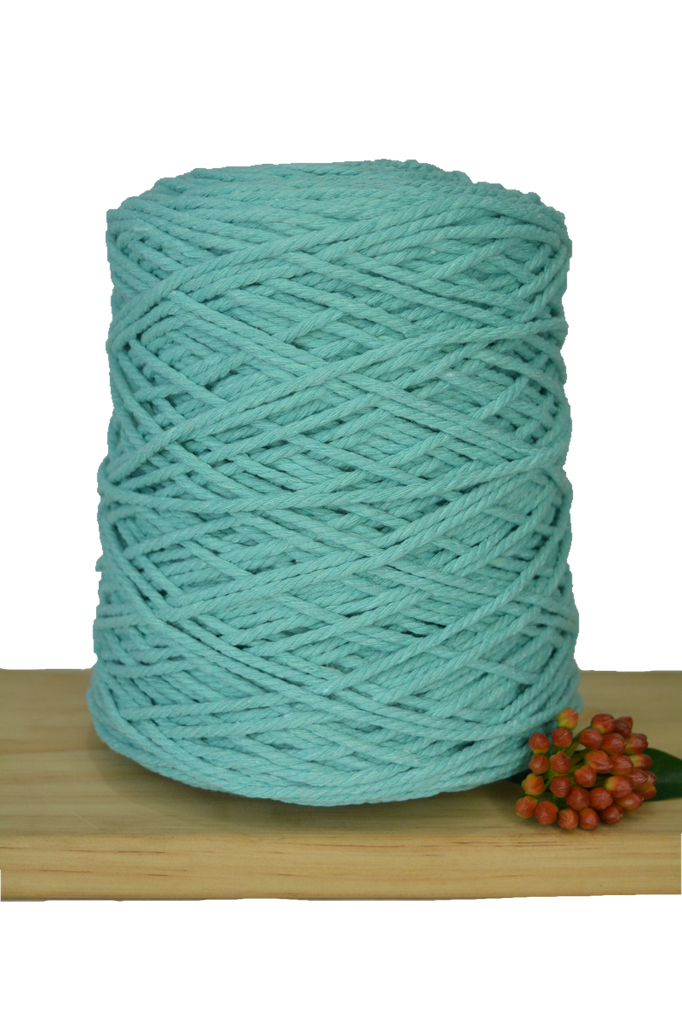Coloured 3 ply Macrame Cotton Rope - 3mm - Mint