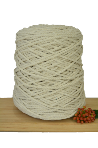 1kg Natural 3ply Cotton Macrame Rope - 4mm