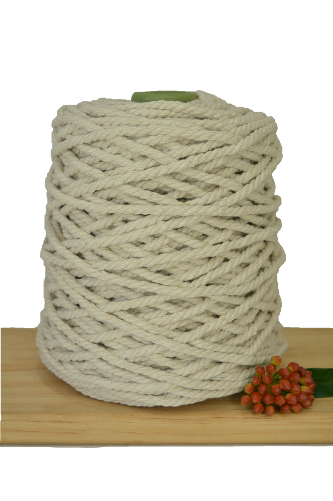 1kg Natural 3ply Macrame Cotton Rope - 6mm