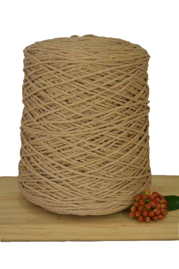 Coloured 1ply Cotton Warping Macrame Crochet String - 1.5mm - Nude
