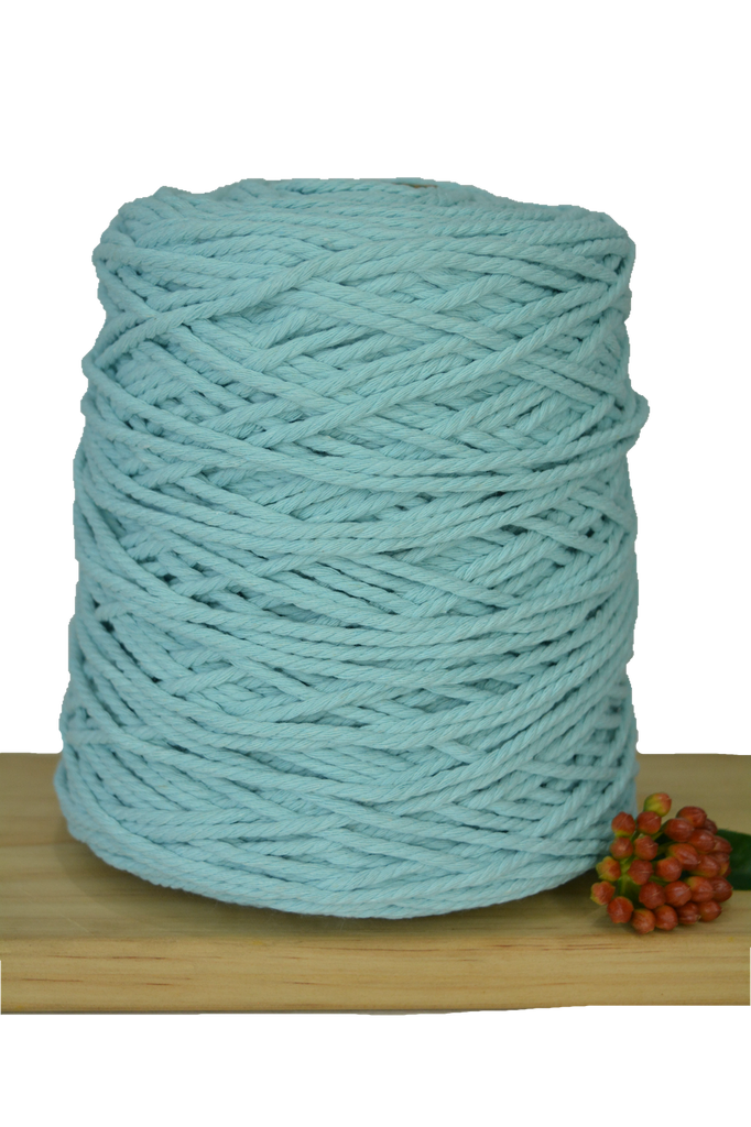 Coloured 3 ply Macrame Cotton Rope - 3mm - Seafoam
