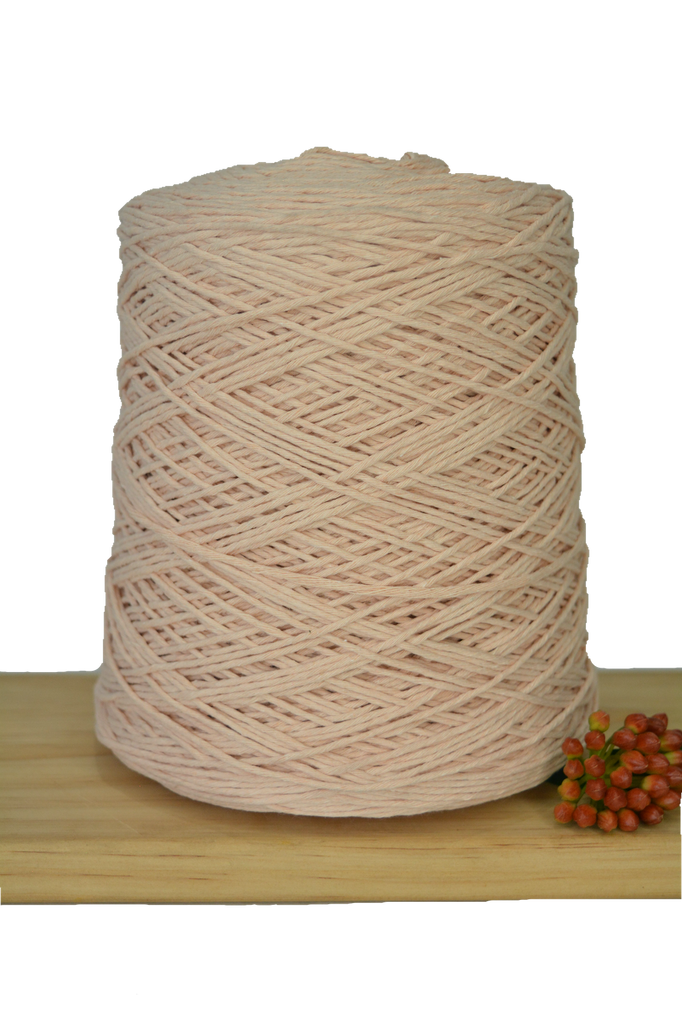 Coloured 1ply Cotton Warping String - 1mm - Soft Peach