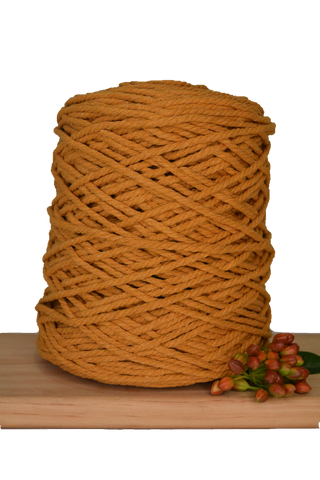 1kg Coloured 3 ply Recycled Macrame Cotton Rope - 4mm - Spiced Pumpkin