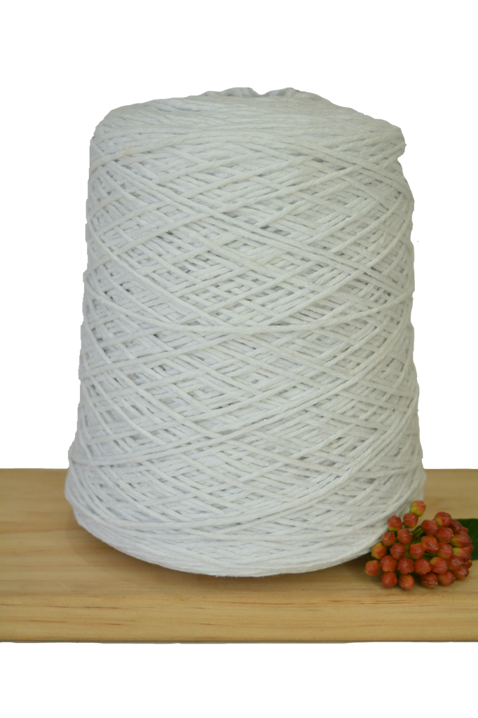Coloured 1ply Cotton Warping String - 1mm - White