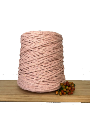Coloured 3 ply Macrame Cotton Rope - 3mm - Peach Blush