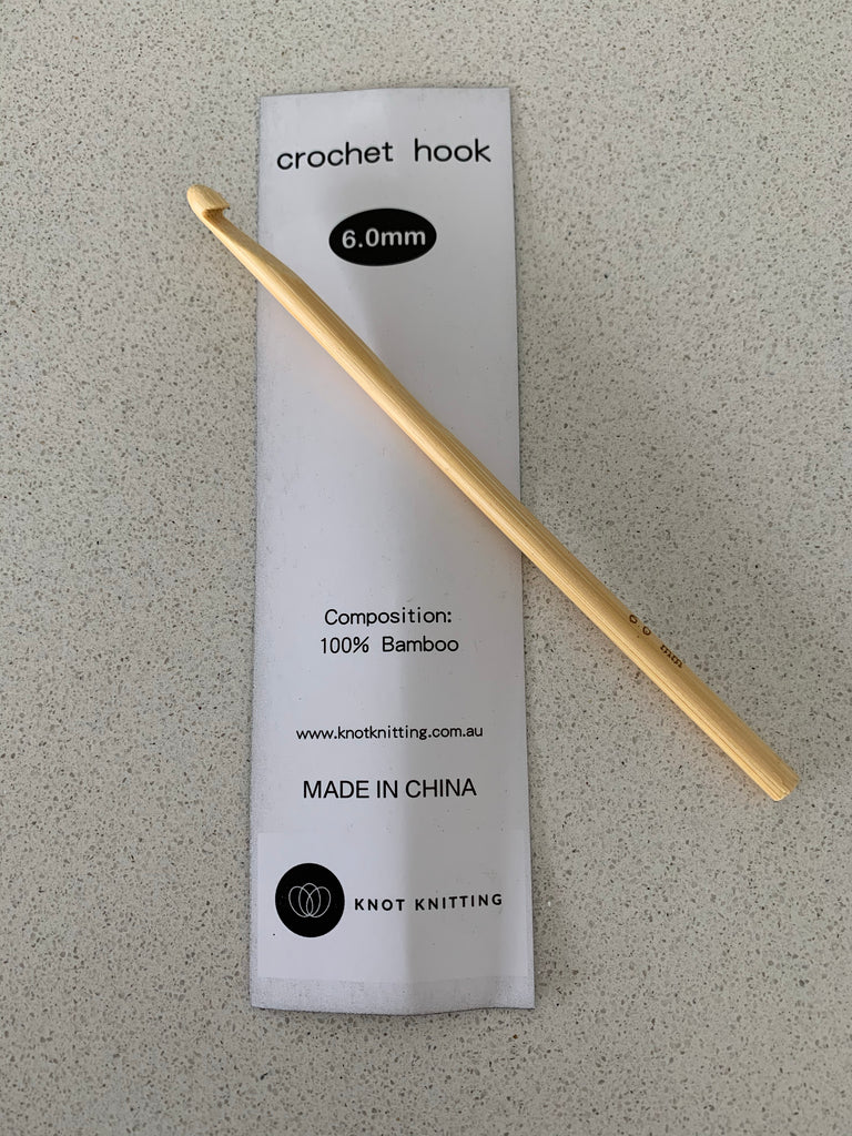 Crochet Hook - 6mm - Bamboo