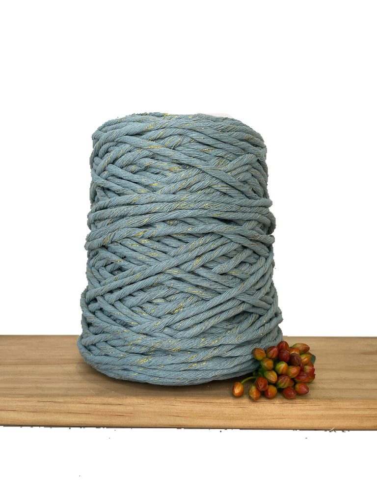 1kg 1ply Macrame Cotton String - 5mm - Metallic Blend - Montana/Gold