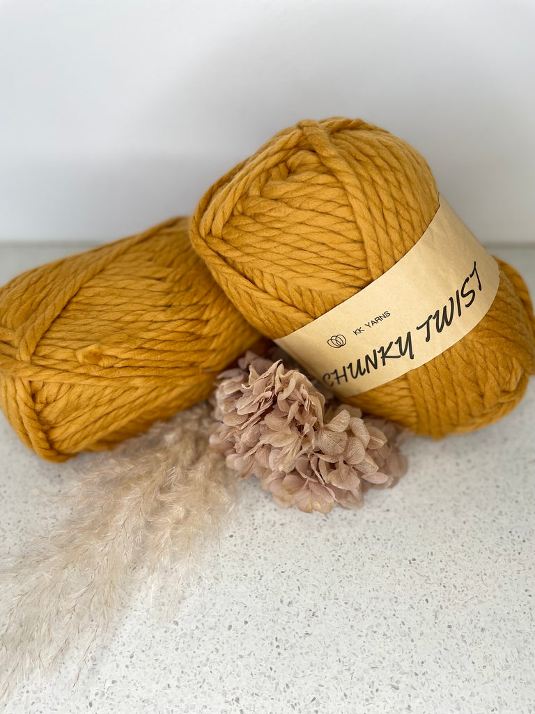 Chunky Twist 3ply Yarn - Mustard