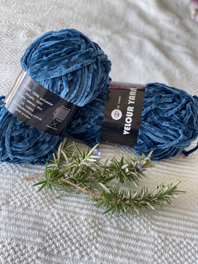 Velour Yarn - Navy