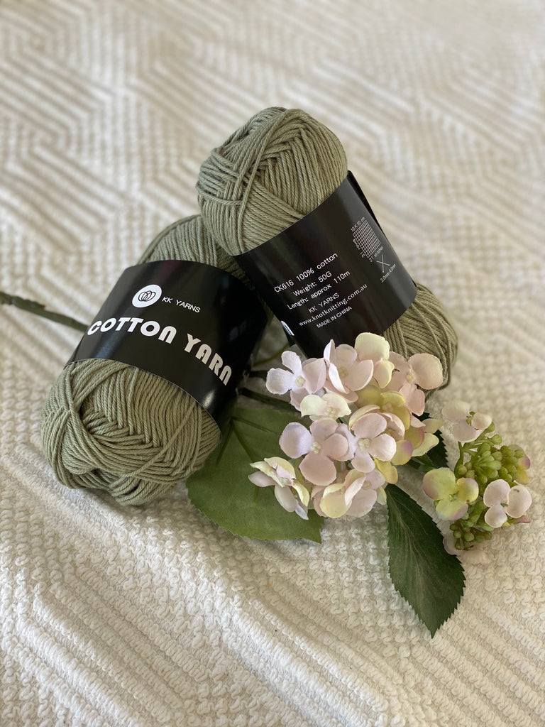 Cotton Yarn - Sage - PACK OF 10