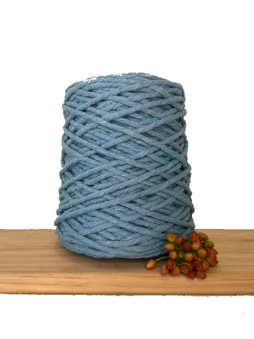 1kg Coloured 1ply Macrame Cotton String - 5mm - Dusty Blue