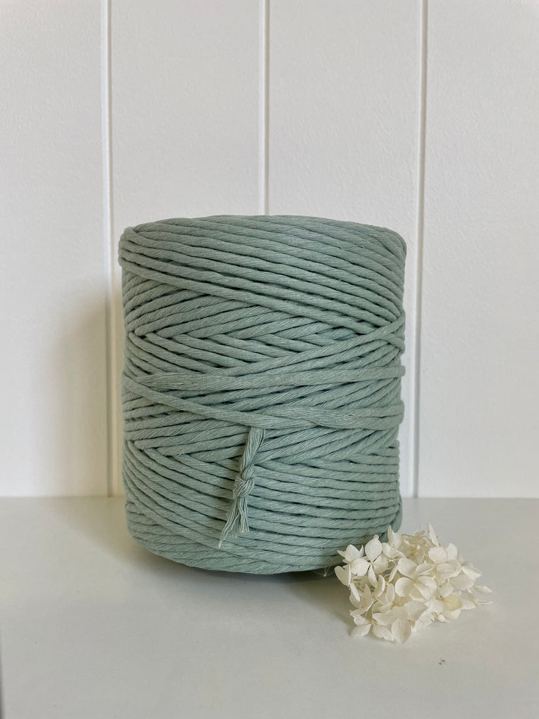 1kg 5mm 1ply Deluxe Recycled Cotton String - Iceberg Green