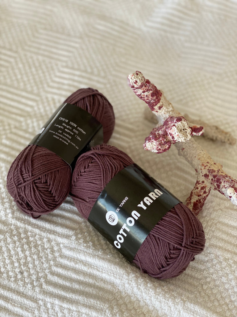 Cotton Yarn - Aubergine - PACK OF 10