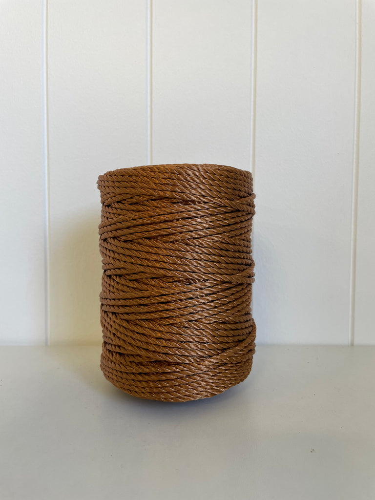 1kg Metallic 3ply Nylon Macrame Rope - 4mm - Copper