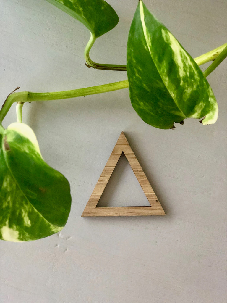 Bamboo Pendant Frame - Triangle - 5 Pack