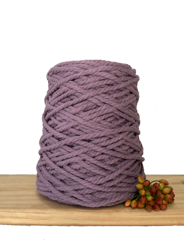 Coloured 3ply Recycled Macrame Cotton Rope - 5mm - Amethyst