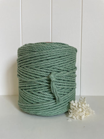 1kg 5mm 3ply Deluxe Recycled Cotton Rope - Persian Green