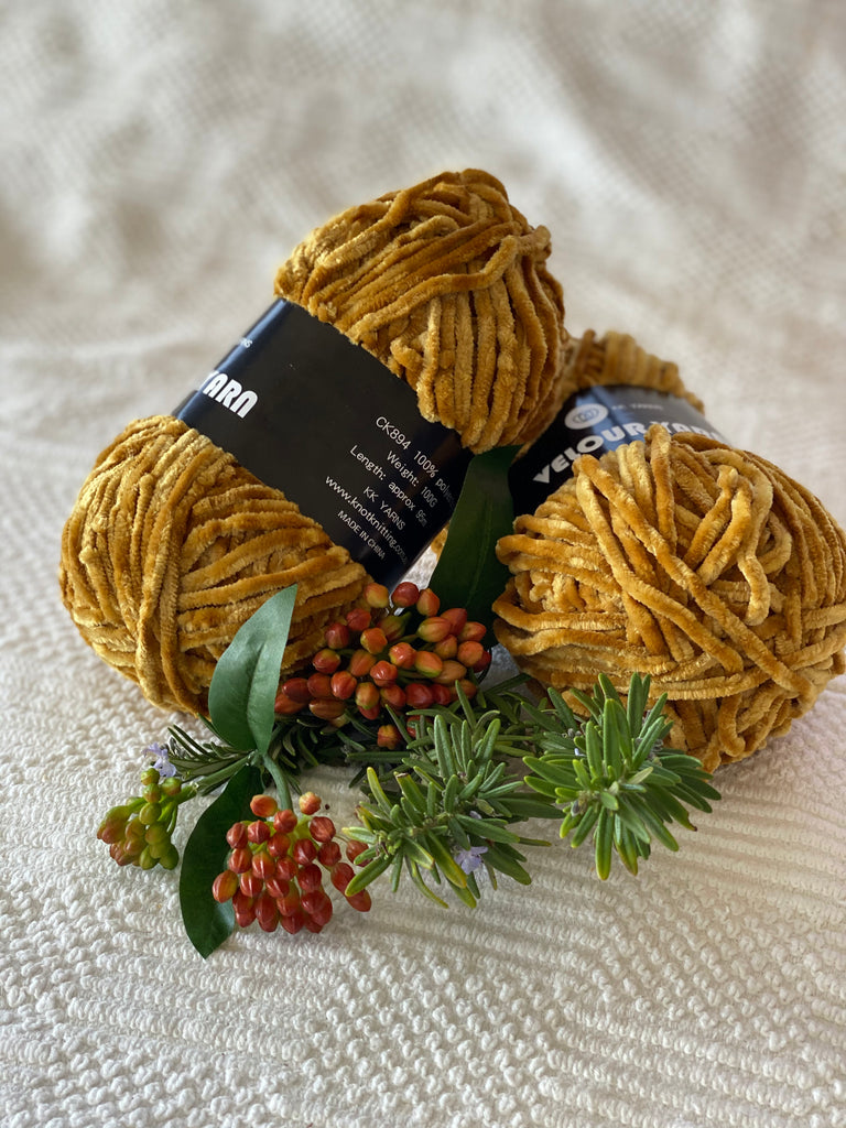 Velour Yarn - Mustard