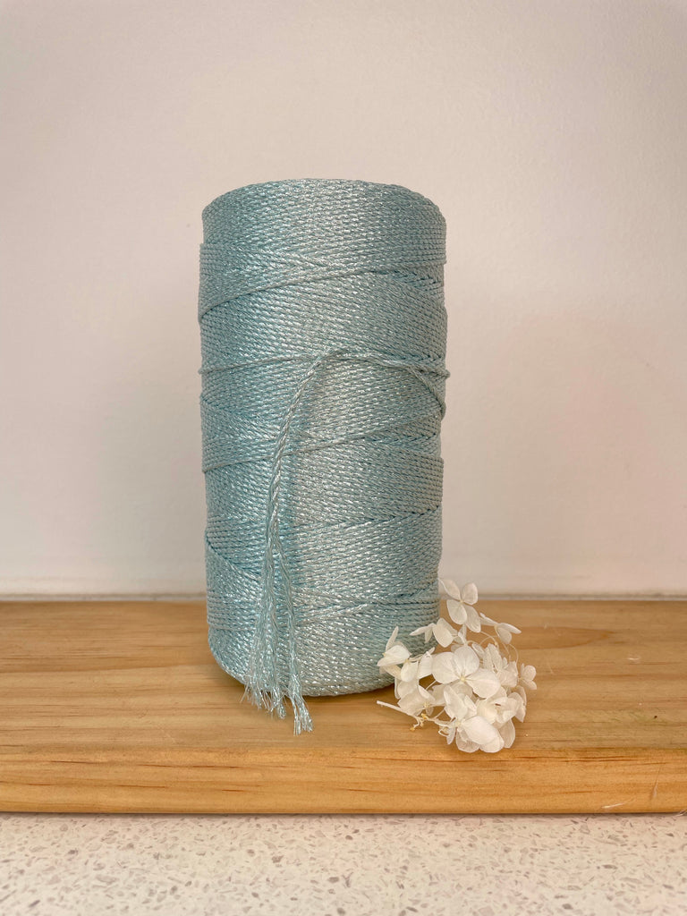 Metallic 1.5mm 3ply Rope - 500g - Spearmint