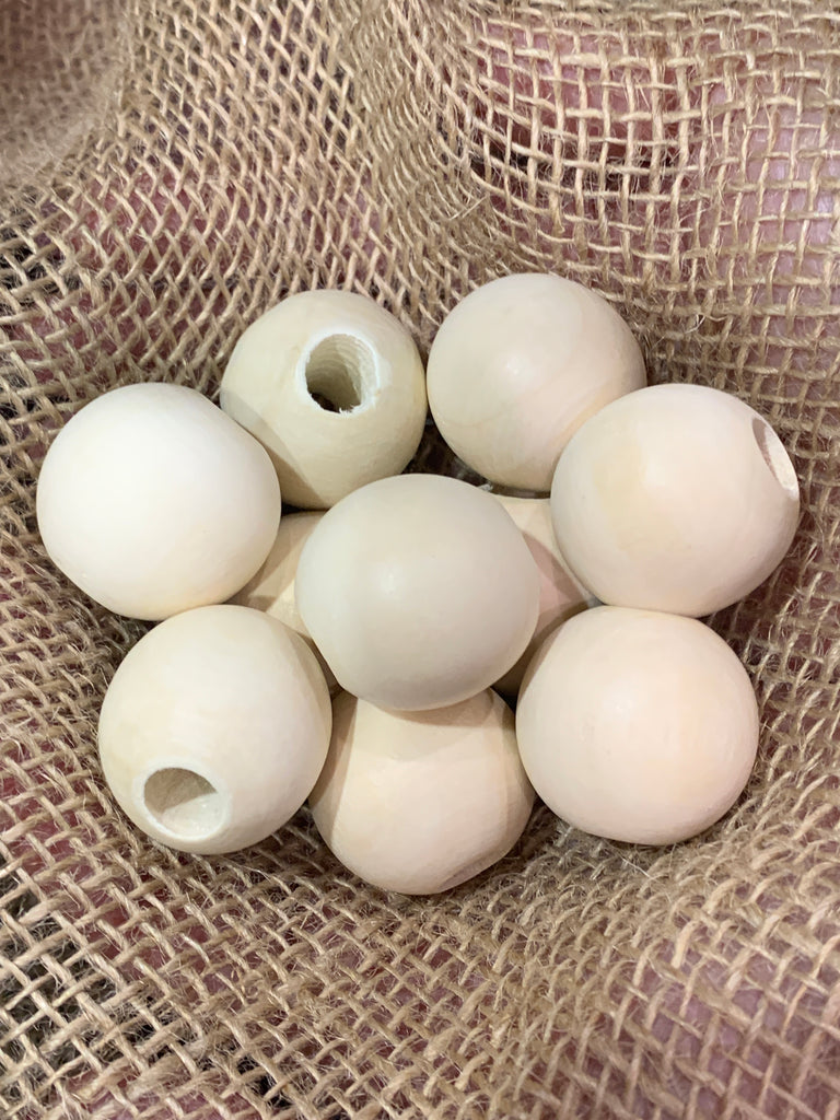 Bamboo Beads - Round Shape - 30mm - Pack 10