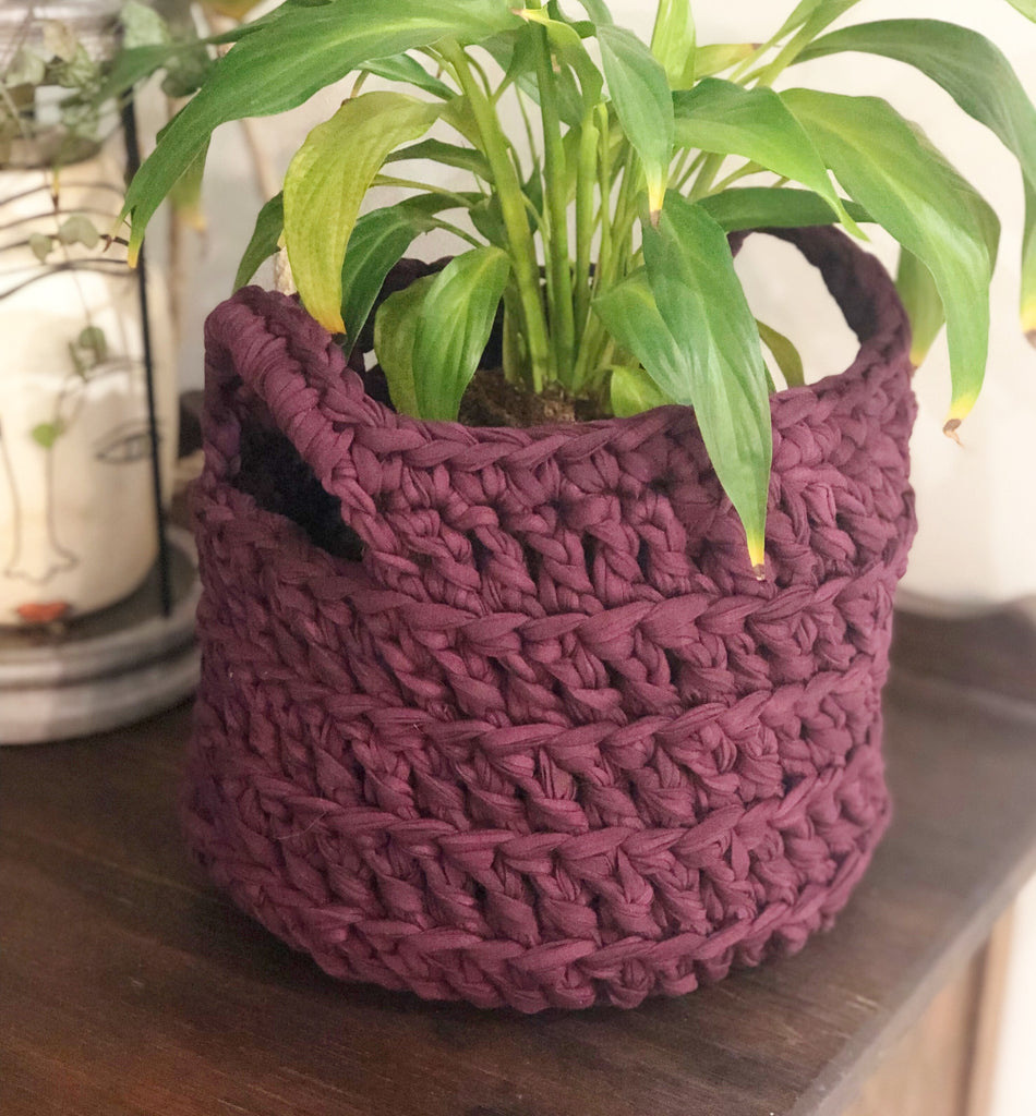 T-Shirt Yarn Crochet Basket Pattern
