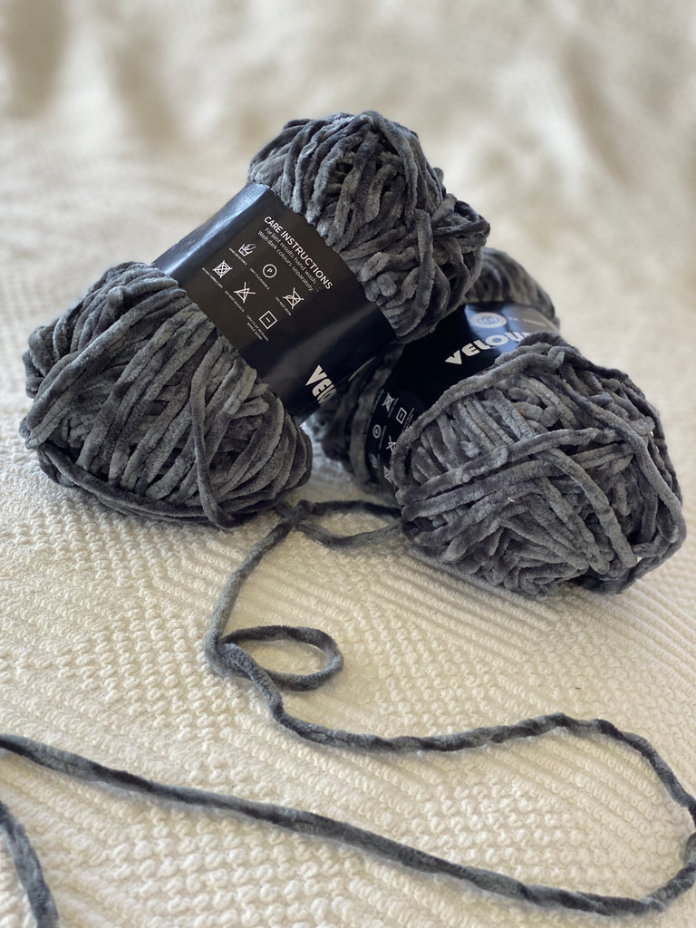 Velour Yarn - Dark Grey - PACK OF 10