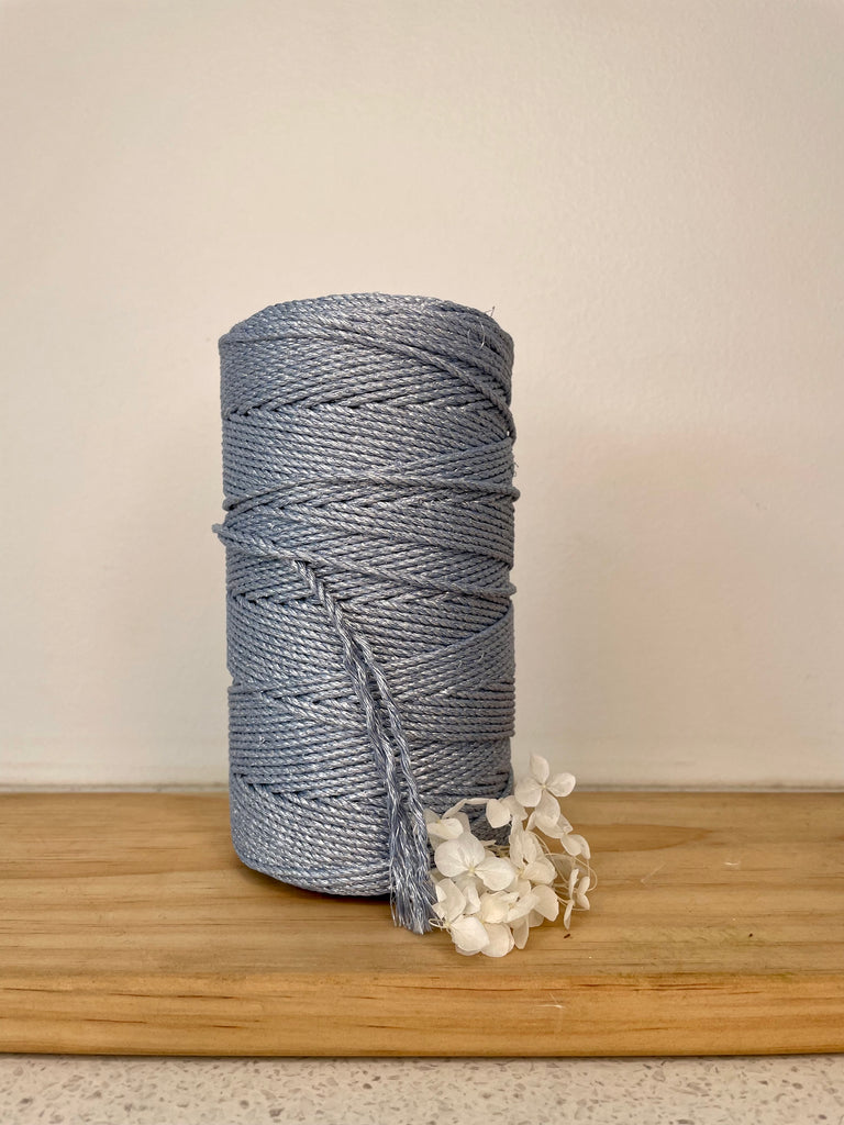 Metallic 1.5mm 3ply Rope - 500g - Graphite