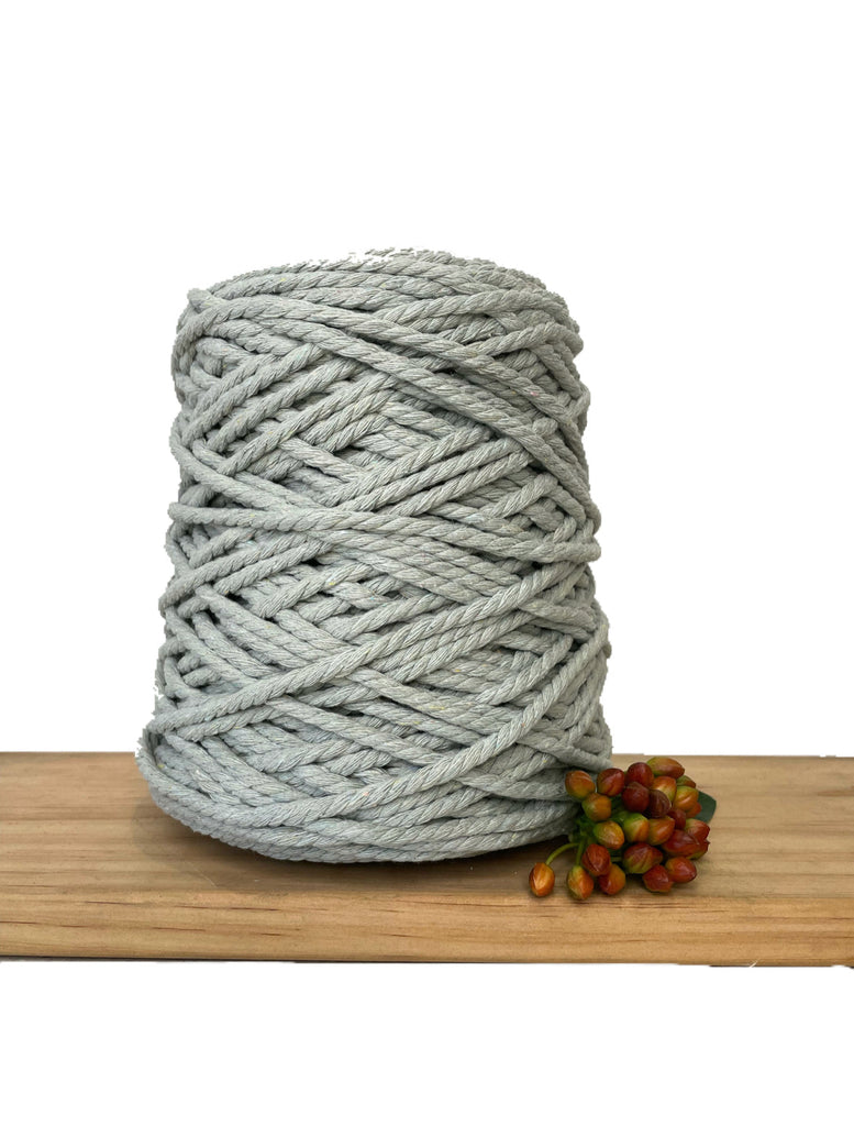 1kg Coloured 3 ply Recycled Macrame Cotton Rope - 4mm - Softest Sage