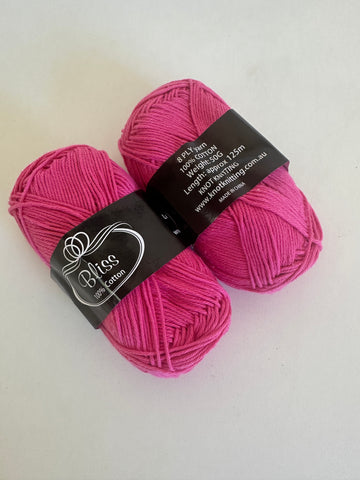 KK Bliss Cotton 8 ply Yarn - Fuchsia (17)