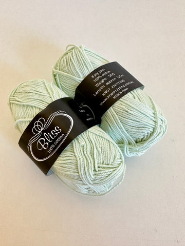 KK Bliss Cotton 8 ply Yarn - Soft Mint (26)